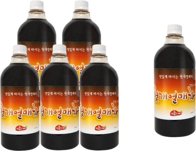 다홍치마 헛개차 헛개열매차 원액 업소용 농축액 진액 펌프 6개증정, 6개, 1L