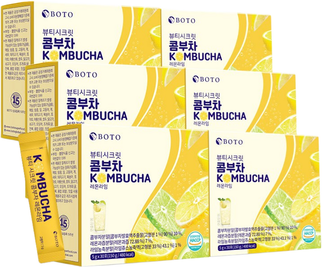 보뚜 뷰티시크릿 콤부차 레몬라임, 30개입, 6개, 5g