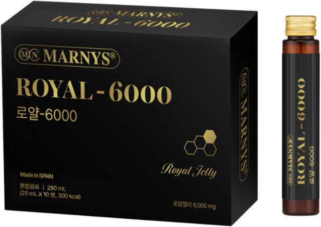 마니스 로얄6000 10병 1박스 고함량 액상형 로얄젤리 프로폴리스 비타민 E, 10회분