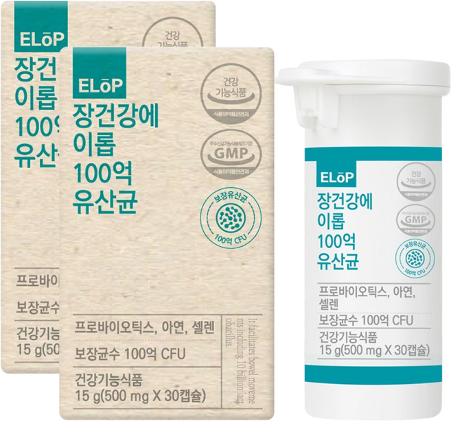 이롭 장건강에 100억 유산균 포스트바이오틱스, 30정, 2개