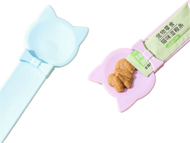 고양이 츄르 스푼 숟가락 짜개, 1개, 아이보리