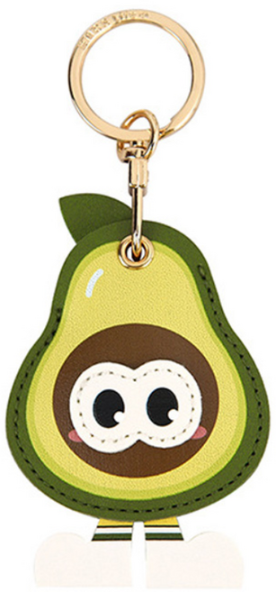 리바앤코 애플 에어태그1/2 키링 열쇠고리 가죽 케이스, 1개, 아보카도