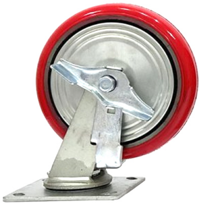 중량 우레탄 200mm (8) 회전 브레이크 바퀴 운반구 수레 핸드카트 운반 카트 구르마 대차 끌차