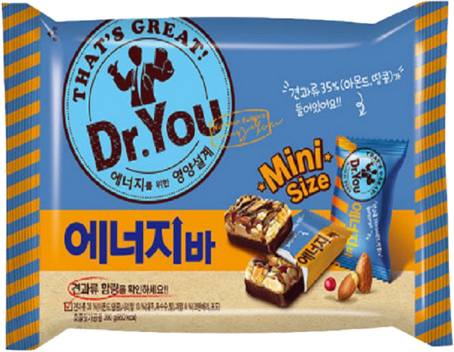 Dr.You 영양설계 미니사이즈 에너지바 견과류 초콜릿바, 200g, 4개