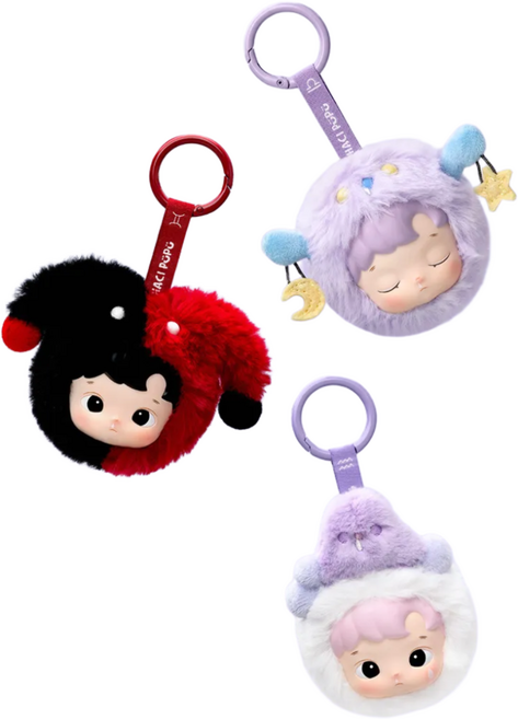 캔디스토어 HACIPUPU 하치푸푸 별자리 시리즈-비닐 플러시 블라인드 랜덤박스 키링, 3개