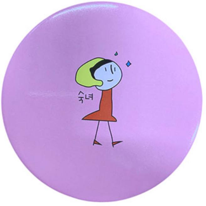 미니거울 예쁜 캐릭터 원형손거울 화장거울 사은품 판촉용품, 1개, 숙녀