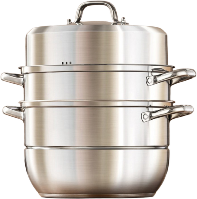 CookNest 3단 인덕션 찜기 냄비 304 스텐 찜솥 곰솥 대형, 1개, 32cm