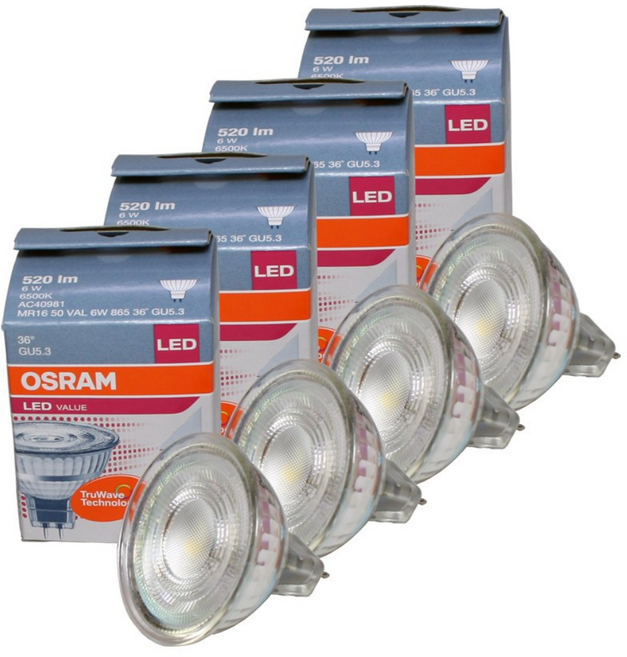 오스람 LED MR16 6W 할로겐 램프 * 4개