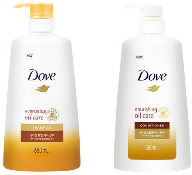 도브 너리싱 오일케어 샴푸+컨디셔너, 1개, 680ml