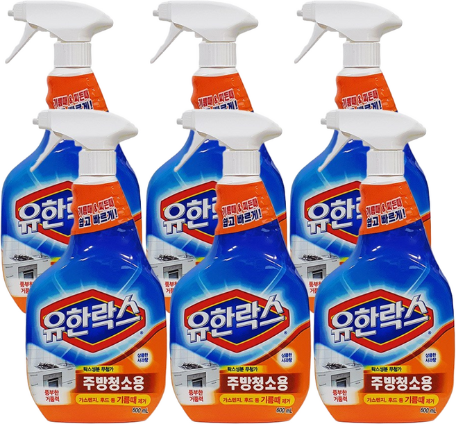 유한락스 주방청소용, 600ml, 6개