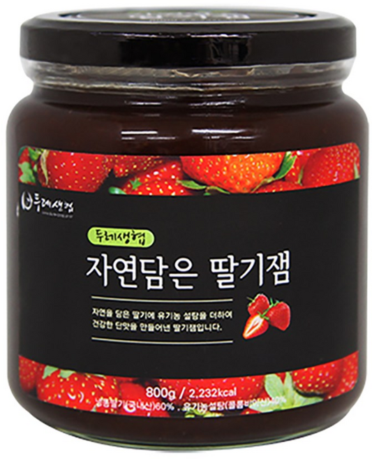두레생협 국내산 유기농 딸기잼 800g 자연담은 딸기쨈, 1개