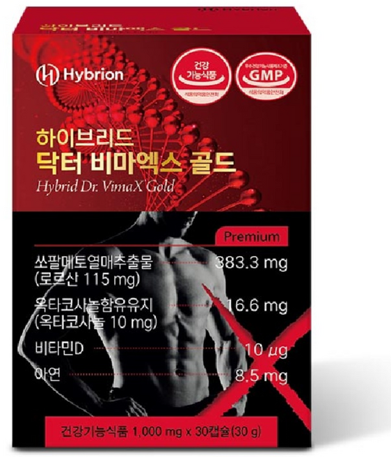 닥터 비마엑스 골드 1000mg 남성기능건강 의사약사가만든 제주도 말태반 쏘팔메토 옥타코사놀 아연 비타민D 전립선 활력, 1박스, 30정