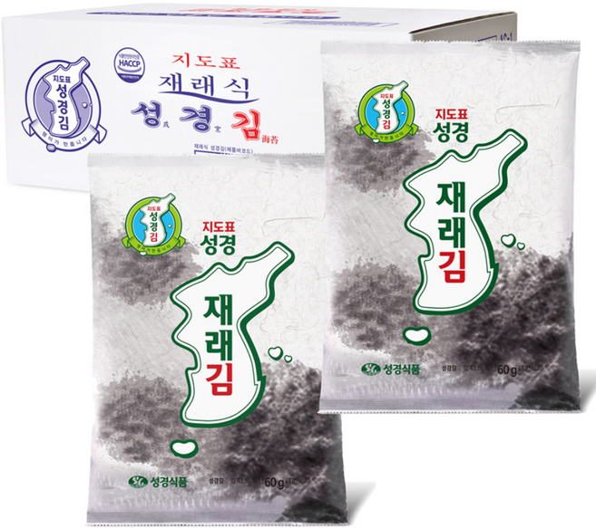성경식품 지도표 성경 재래김, 60g, 20개