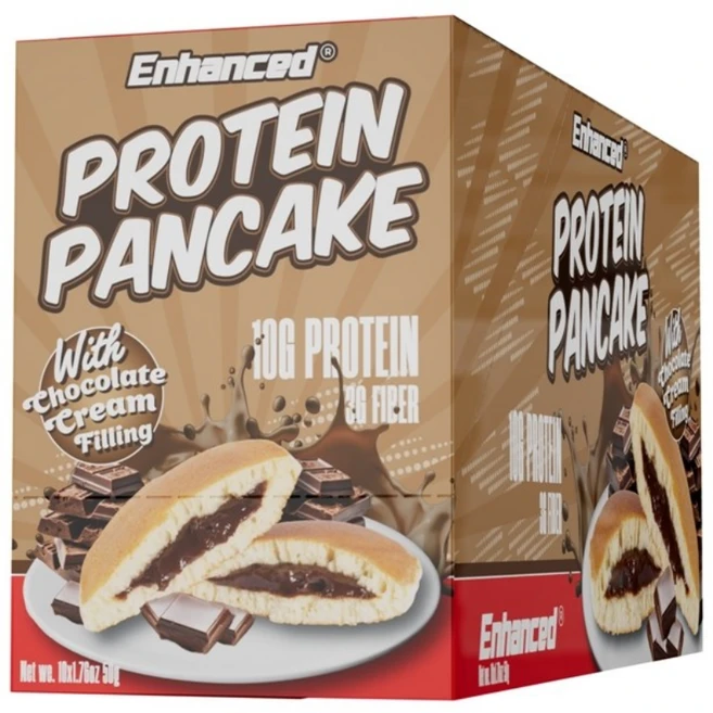 인핸스드 프로틴 팬케이크 10개입 초콜릿맛 ENHANCED PROTEIN PANCAKE 단백질 다이어트간식, 1박스, 55g - 쿠팡