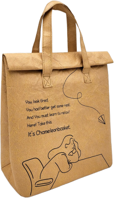 카멜레온바스켓 100% 타이벡 보냉백 도시락가방 이유식가방 친환경 쿨러백 국내제작 8L, 크라프트