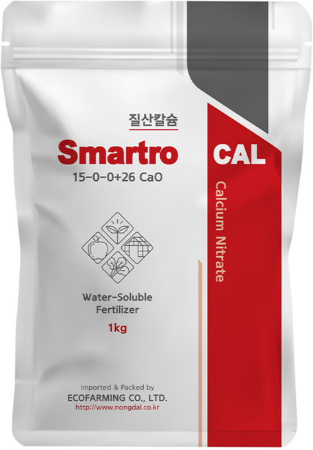 스마트로 질산칼슘 비료 질산태질소 수용성 엽면시비 관주 복합비료, 1kg, 1개