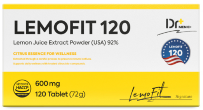 [정품 92%] 레모핏 120 미국산 고체 레몬즙 엑기스 식약처 해썹, 1개, 120정