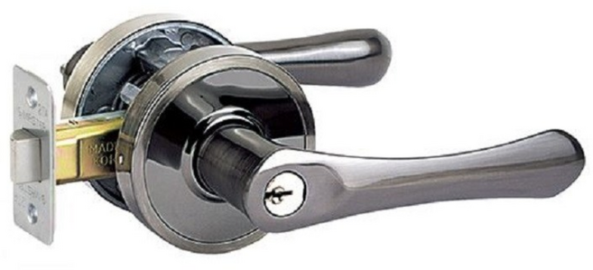 100% 국산 항균 녹 변색없는 흑진주도금 3100 E1 방문손잡이 문고리 레버 도어락 강력보안키3개, 키형