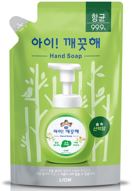 아이깨끗해 향균 폼 핸드솝 숲 속 산책향 리필, 1개, 450ml