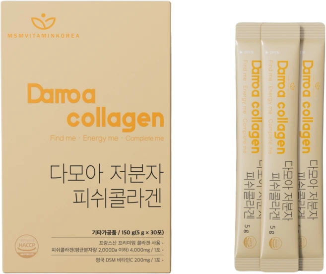 다모아 저분자 피쉬콜라겐 5g 30포 고함량 프랑스콜라겐, 2박스, 150g - 쿠팡