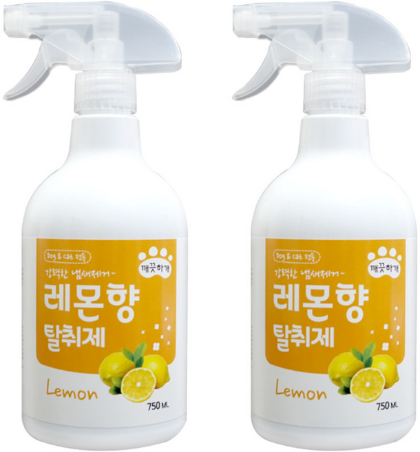 인터펫코리아 반려동물 탈취제 레몬향, 750ml, 2개