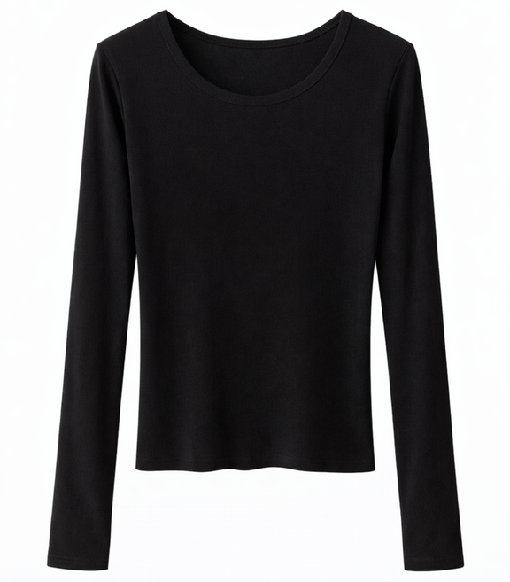 DW 국내제작 여성 순면 데일리 무지 긴팔 이너티 봄신상