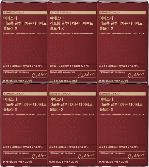 여에스더 리포좀 글루타치온 다이렉트 울트라 X (+에스더포뮬러 정품 쇼핑백), 9.75g, 6개