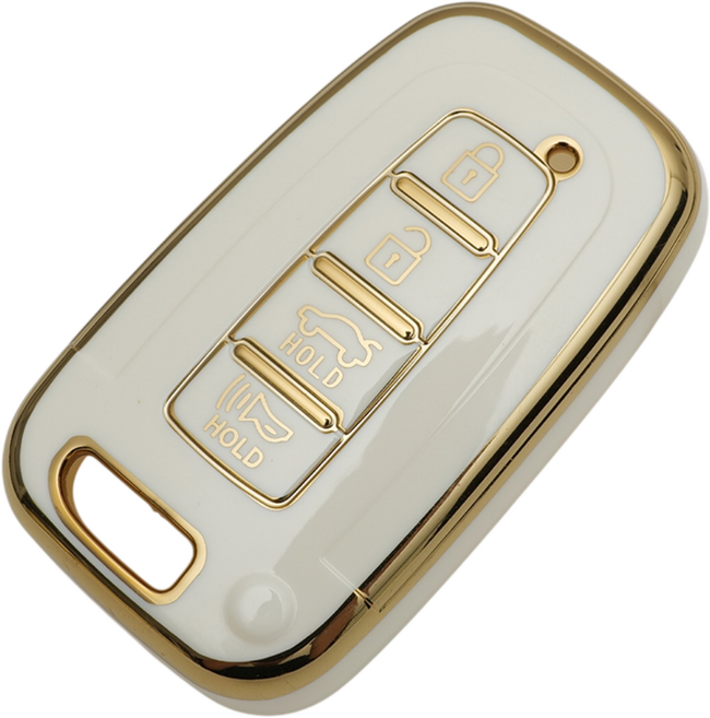 현대 아반떼MD 투싼IX 기아 모하비 모닝 쏘렌토 호환 스마트 차 키케이스 키홀더 TPU 키커버 리모컨, TA32(4버튼), 화이트