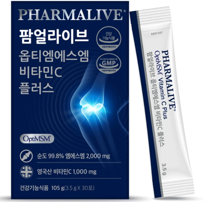 팜얼라이브 옵티 엠에스엠 비타민C 플러스 30p, 1개, 105g - 쿠팡