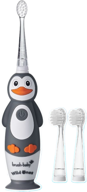 Wildones 펭귄 캐릭터 어린이용 전동칫솔, 1개, 1개입, 혼합색상