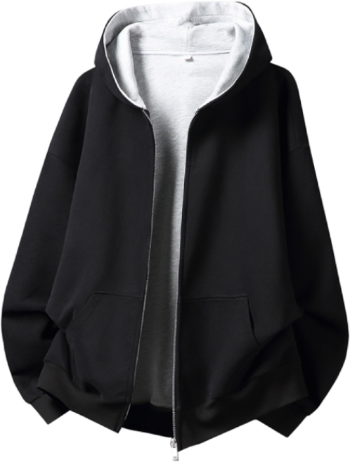 남성 헤비 후드 집업 오버핏 무지 두꺼운 봄 가을 아우터 점퍼 WI241J