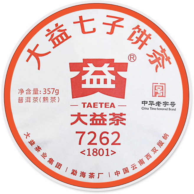 대익차 보이차 7262 숙차, 357g, 1개입, 1개