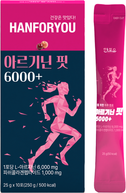 한포유 여성 아르기닌 핏 6000+ L아르기닌 고함량 젤리 콜라겐, 250g, 1개