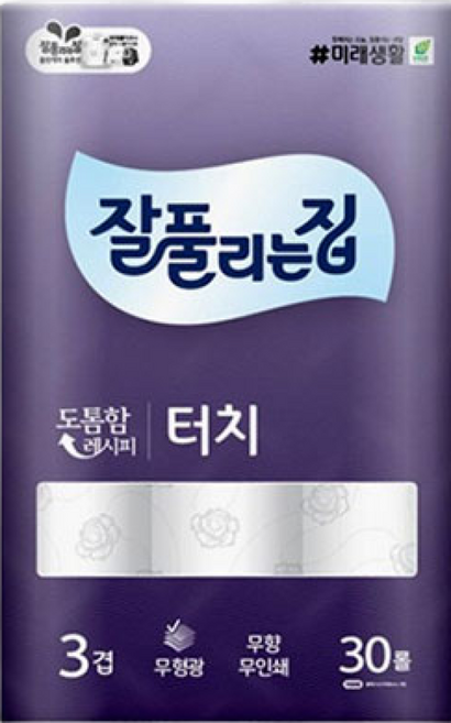 잘풀리는집 깨끗한터치 프리미엄3겹 30롤, 2500cm, 1개