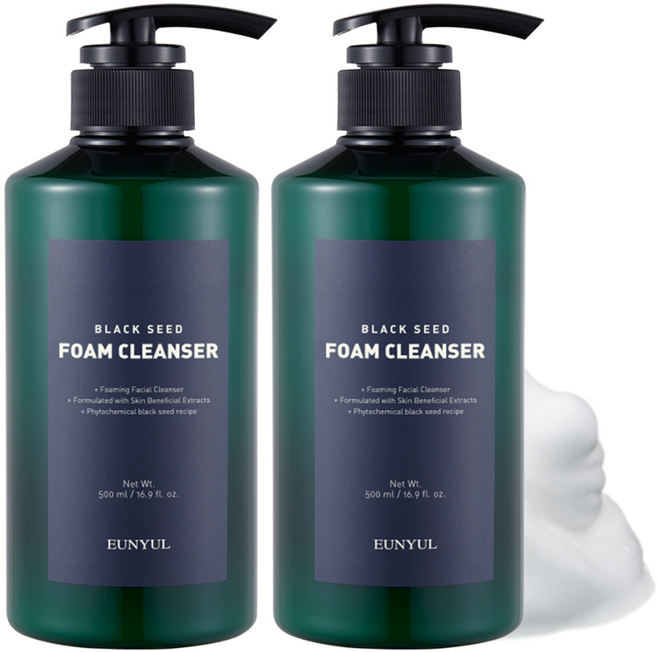 은율 블랙씨드 폼 클렌저, 500ml, 2개