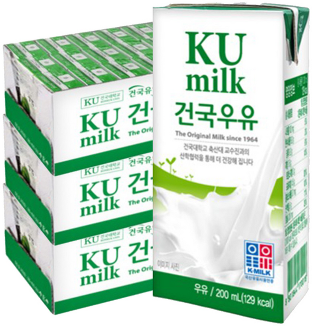 건국유업 건국우유 멸균우유 200ml, 72개