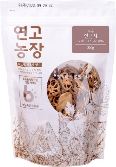 연고농장 국내산 볶은 연근차, 200g, 5개