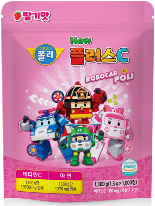로보카폴리 New 플러스 비타민 C 딸기맛 캔디, 1000정, 1개