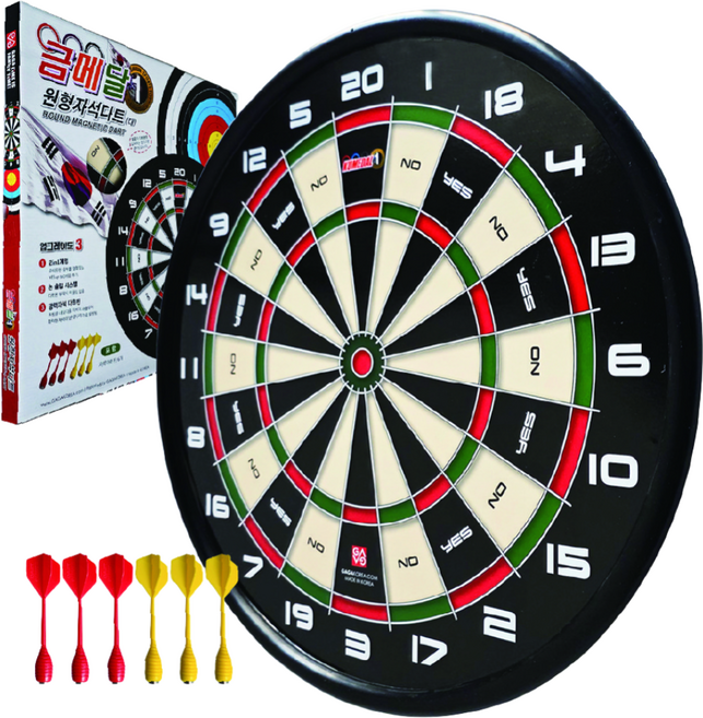 금메달 원형 자석다트 정통, 혼합색상, 1세트