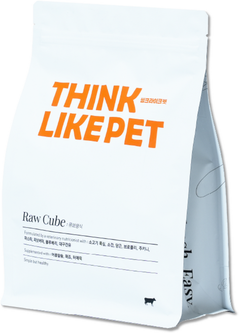 씽크라이크펫 강아지 큐브 생식, 1개, 1kg, 소