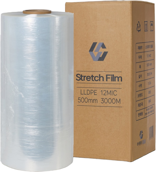 스트레치필름 12mic 500mm 3000M 자동랩 기계랩, 1개, 투명