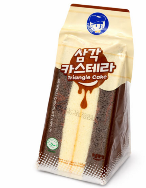 천원빵 몽글 삼각 카스테라 초코, 100g, 20개