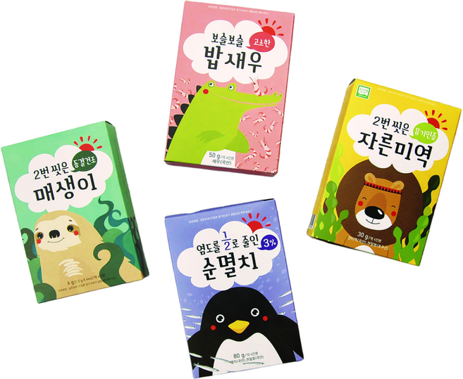 [바다모음] 이유식 재료 실속 4종 세트 (밥새우 자른미역 순멸치 매생이), 1개