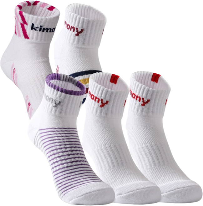 키모니 여성 중목 스포츠양말 이중바닥 5족, 여성용 5족세트, 혼합