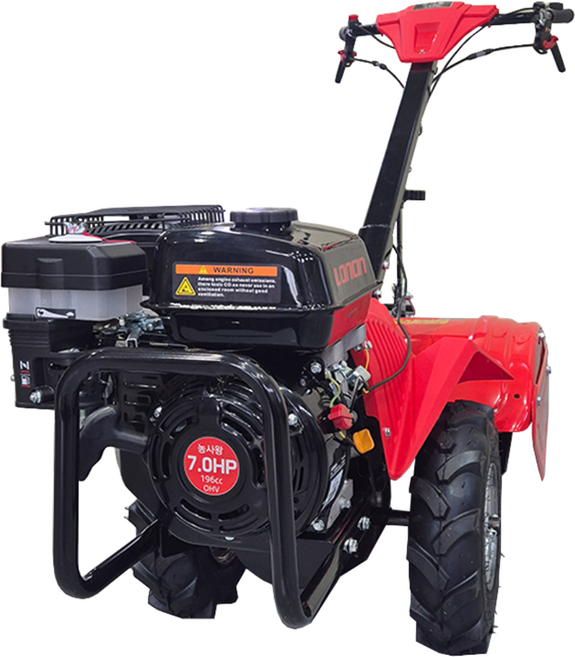 농사왕 텃밭 미니관리기 소형트랙터 4행정 관리기 7마력 196cc 밭가는기계 주말농장 보행 관리기 국내 출고, 1개