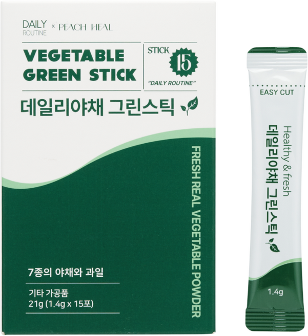 데일리루틴 7종 유기농 동결건조 야채 가루 분말 스틱 약사설계, 1.4g, 15개