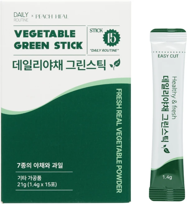 데일리루틴 7종 유기농 동결건조 야채 가루 분말 스틱 약사설계, 1.4g, 15개 - 쿠팡