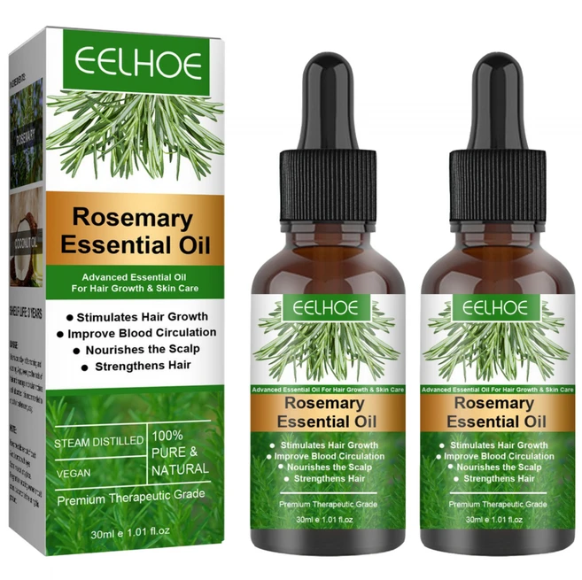 가려움증과 마른 두피를 제거하기 위해 분기 된 모발 관리를 개선하기 위해 로즈마리 모발 에센셜 오일 영양 및 수리, 2개, 30ml - 쿠팡