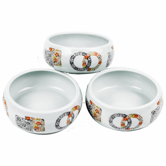 [3p 세트] 일본 아리타 원형 찬기 도자기 (대), 1세트, 문양 화이트