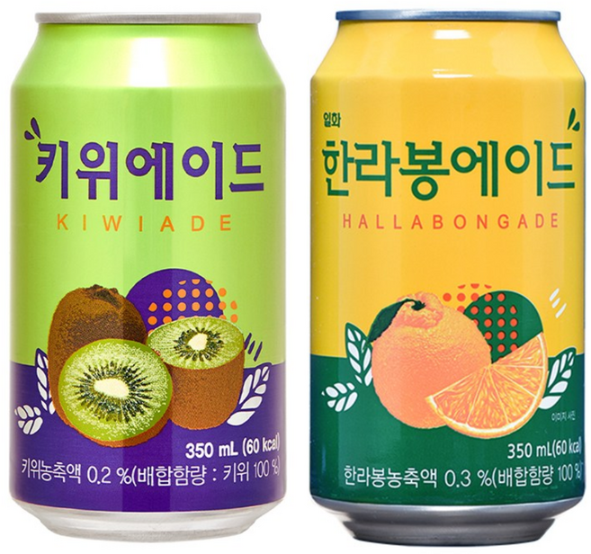 일화 한라봉에이드 키위에이드 각 24캔씩, 350ml, 48개